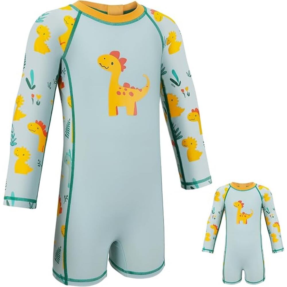 Baby Swimsuit 6-9 Months UPF 50+ Long Sleeve Rash Guard One Piece Zipper